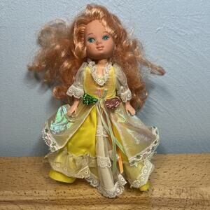 Lady Lovely Locks Maiden Curly Crown Doll 1988 Yellow Dress Cleveland